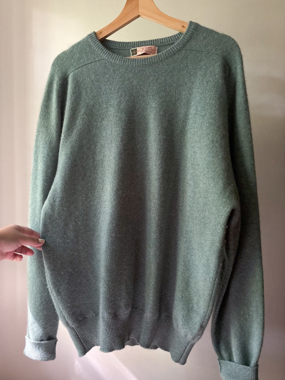 1960s Scottish Cashmere Sweater | Light Teal Blue Knit